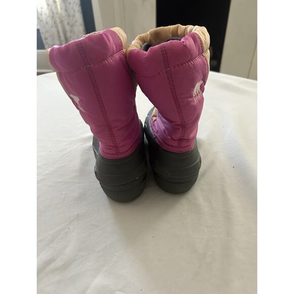 Sorel Flurry Snow Boots Childrens Size 11 Pink Tan Outdoor Winter Warm - Picture 8 of 10